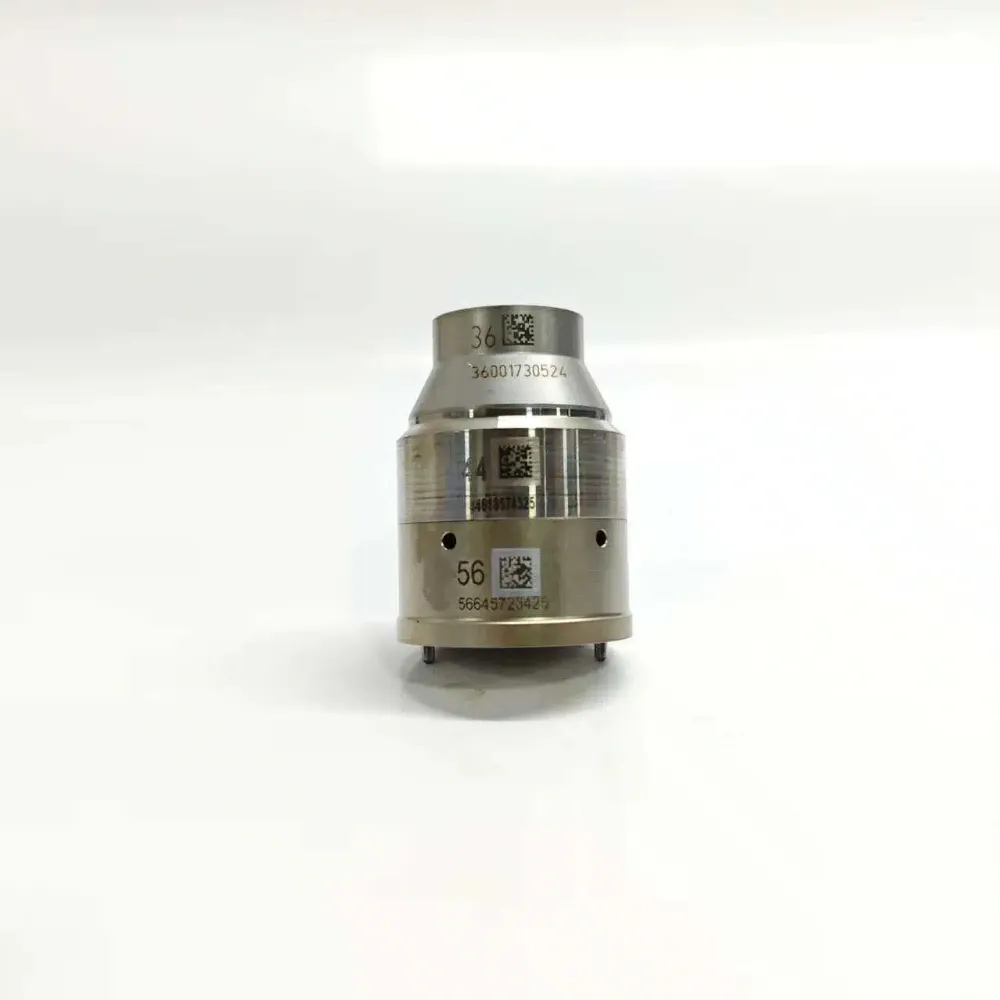 1-1K135753-64-7135-753-E3.3-Electronic-Unit-Injector-Solenoid-Valve-Main-Image Front vertical view of the 1K135753-64 E3.3 series unit injector control valve showing precision laser-engraved codes 36 44 56 and data matrix symbols on the steel body.
