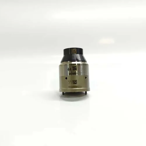 1-1K135754-64-7135-754-E3.5-Electronic-Unit-Injector-Solenoid-Valve-Main-Image Front vertical view of the 1K135754-64 E3.5 series unit injector control valve showing precision laser-engraved codes 44 55 and data matrix symbols on the steel body.