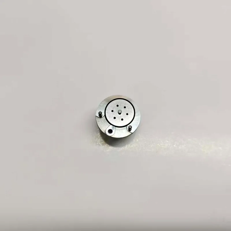 1-7206-1010-F2P-Diesel-Actuator-Valve-Side-View Side perspective view of F2P electronic unit injector control valve 1K061010-64 showcasing its dark finished, tapered conical outer housing and precise top sealing surface configuration.