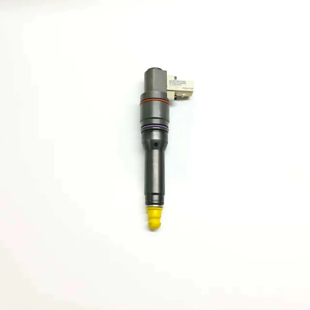 1fd00003-64-bebj1d00003-f2p-smart-injector-daf-main-front 1FD00003-64 BEBJ1D00003 F2P smart injector suitable for DAF trucks main front view with yellow protection cap.