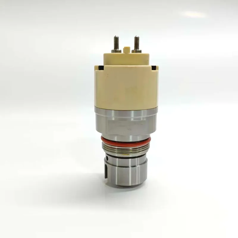 2-7135-486-John-Deere-RE517661-Pump-Nozzle-Valve-Profile Clean vertical profile shot of unit injector solenoid valve 1K135486-64 suitable for John Deere RE517661 applications, highlighting the precision-machined lower steel piston guide and integrated sealing seats.