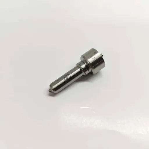 2-L221PBC-EUI-Diesel-Injector-Nozzle-Angled-View Angled view of the L221PBC diesel injector nozzle component highlighting the precision ground sealing shoulder and atomization spray tip.
