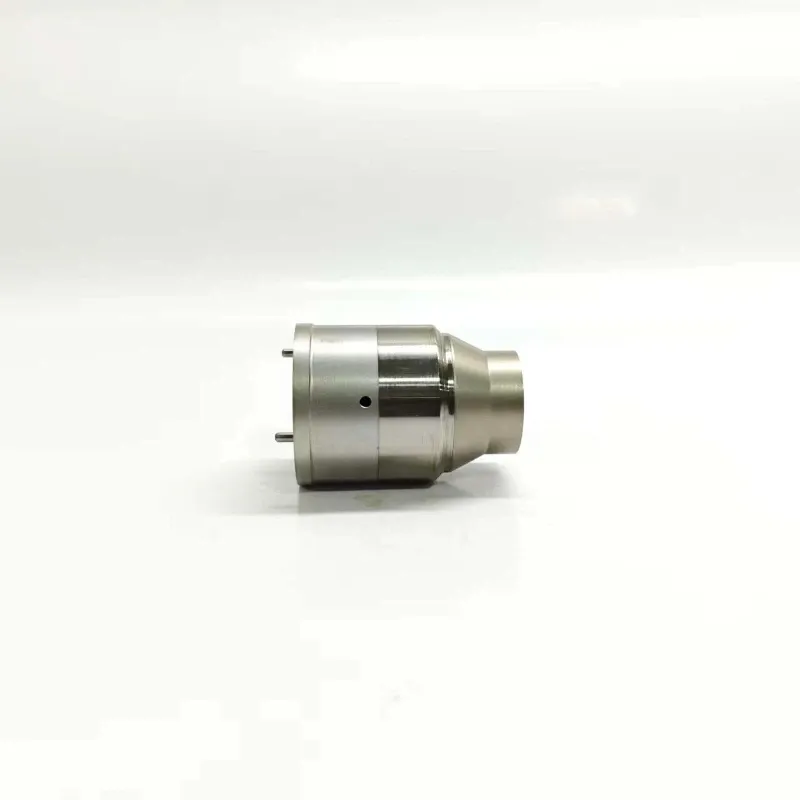 3-Volvo-Mack-Penta-EUI-Valve-Horizontal-View Horizontal layout view of the unit injector valve component highlighting the smooth machined metallic outer surface and small fluid alignment port.