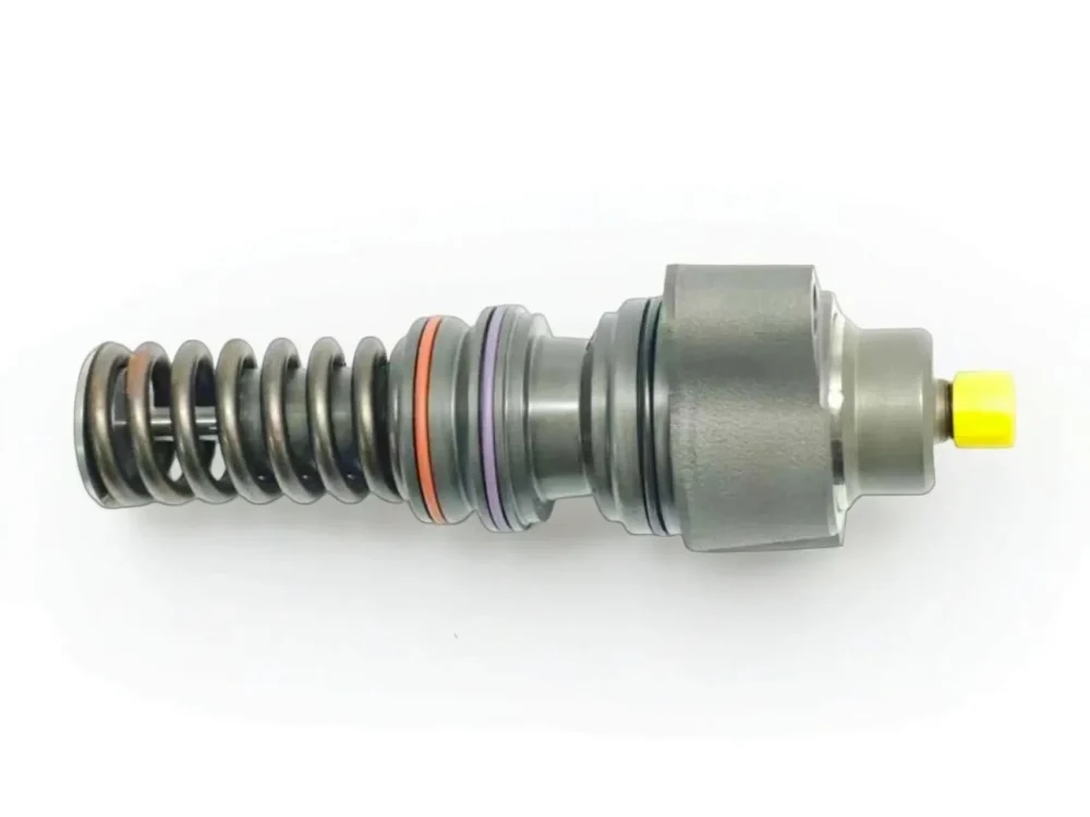 BEBU5A00000-1DA00000-64-EUI-EUP-Diesel-Pump-for-DAF-Side-View 45-degree angle view of aftermarket unit pump 1DA00000-64 suitable for DAF system 1625753, 1668325, 2135456, highlighting the top metal housing and spring assembly.