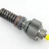 DAF-Paccar-Engine-Pump-BEBU5A00000-1DA00000-64-Angle-View-2 Detailed perspective view of Delphi system unit pump BEBU5A00000 (1DA00000-64) for DAF trucks, showcasing the yellow protective plug, precision sealing rings, and heavy-duty spring.