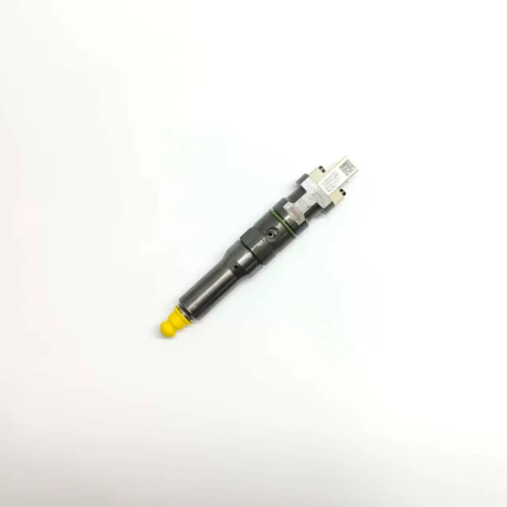 DAF-Truck-1974030-Fuel-Injector-BEBJ1D03001-Angled-View Angled top-down view of F2P smart fuel injector BEBJ1D03001 highlighting its high-grade steel body and terminal component specifications.