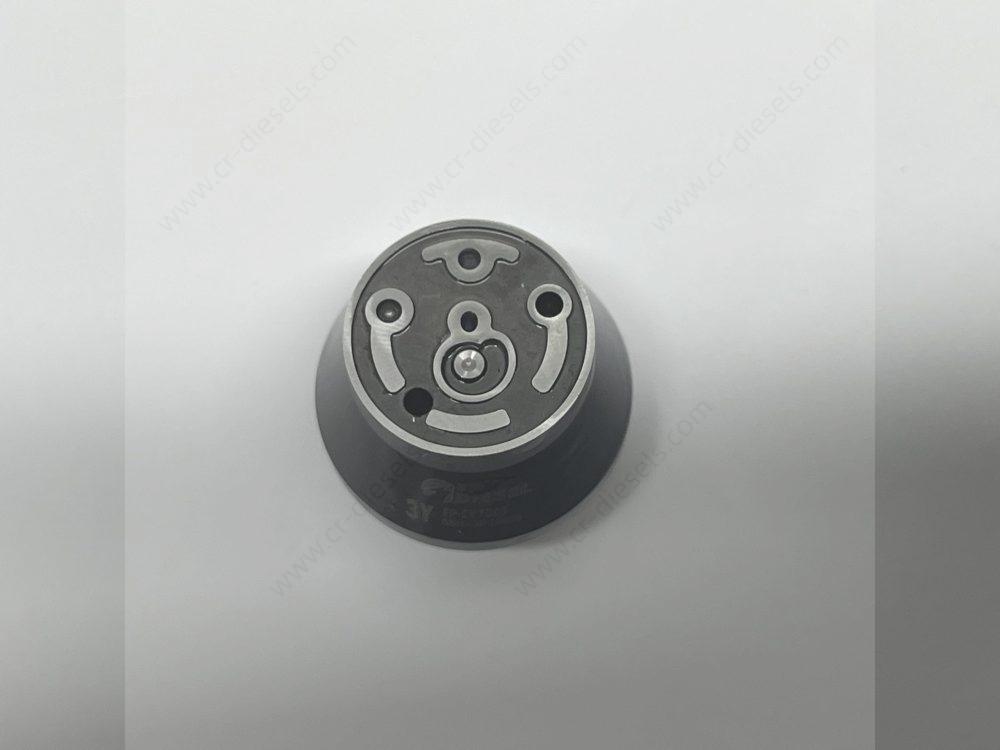 dlw-valve-cv7005-7206-1010-top-view Macro top view of DLW CV7005 valve seating surface, showing high-precision internal fluid orifices.