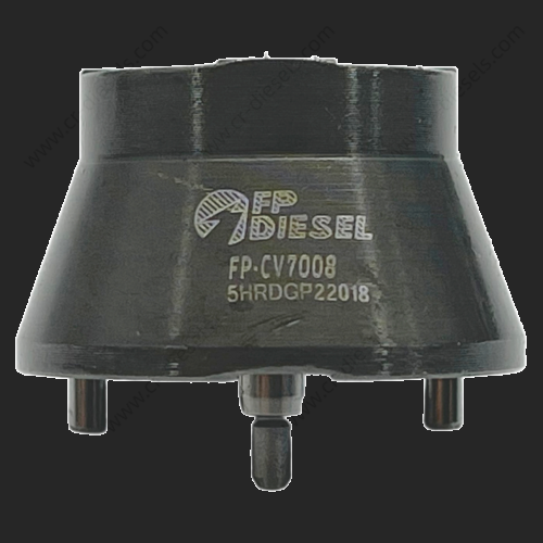 Main view of DLW CV7008 diesel smart injector control valve on black background, showing clear laser engraving.