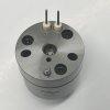 Top surface view of DLW CV7010 valve showing high-pressure seating surface, bolt holes, and electrical connectors.