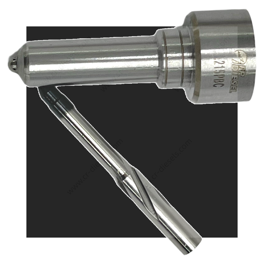 fp-diesel-nz7003-l215pbc-nozzle-needle-detail-view Detailed close-up view of FP DIESEL NZ7003 L215PBC nozzle body and internal needle valve against a black background.